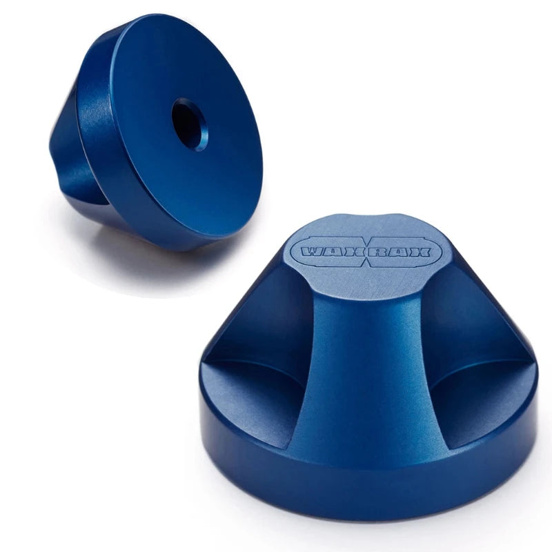 pair of blue color anodized aluminum 45 adapters