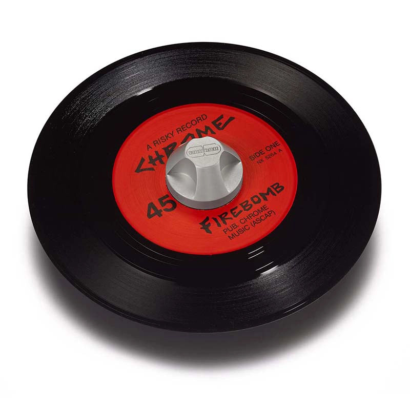Seven inch vinyl record red label silver alloy 45 adapter