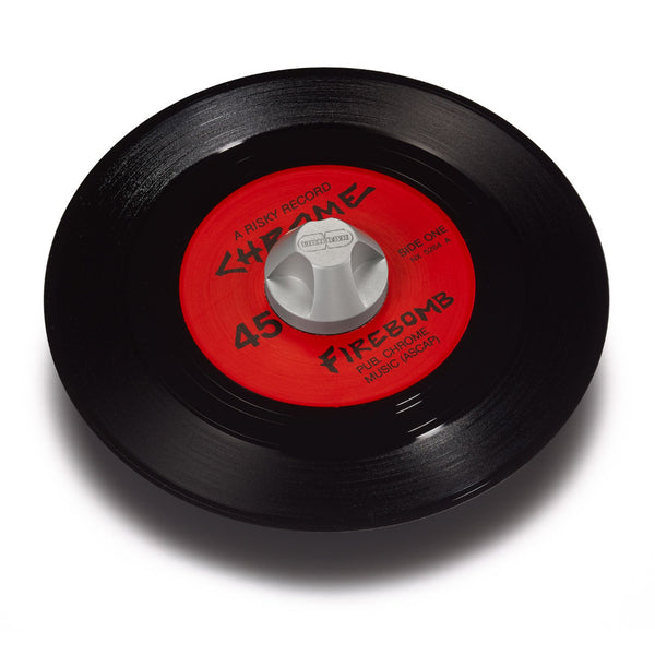 Alloy silver aluminum 45 adapter with red label 7 inch vinyl record 