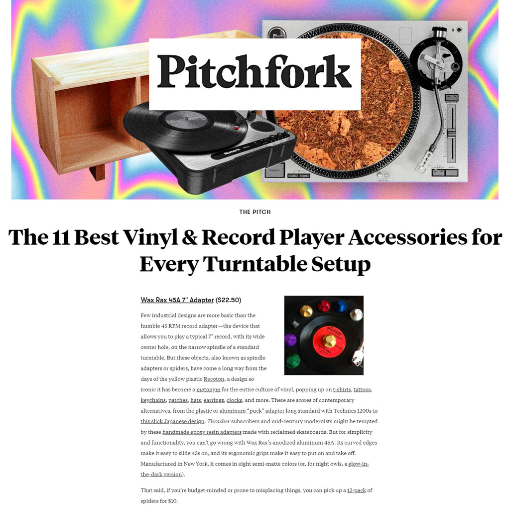 Pitchfork names Wax Rax the best 45 adapter in top 10 list
