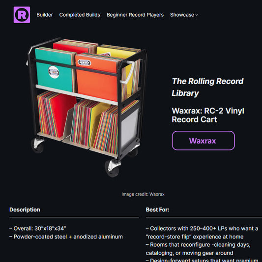 Record Builds the online GC for audio gear, vinyl record storage and setups