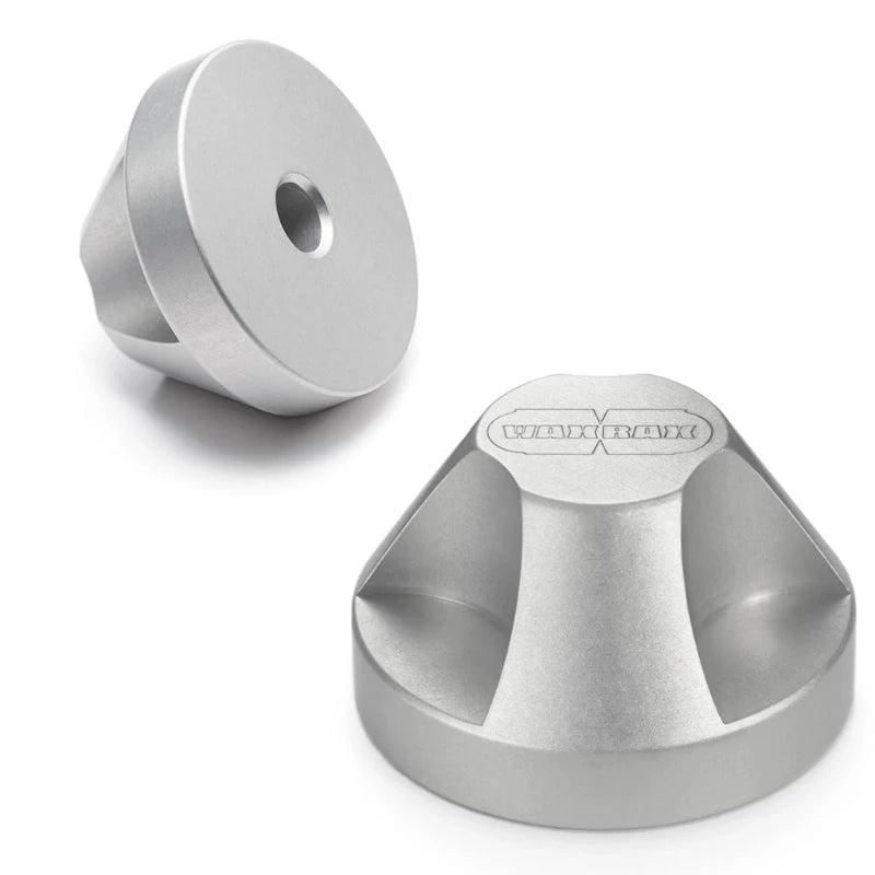 two silver anodized aluminum 45 adapters