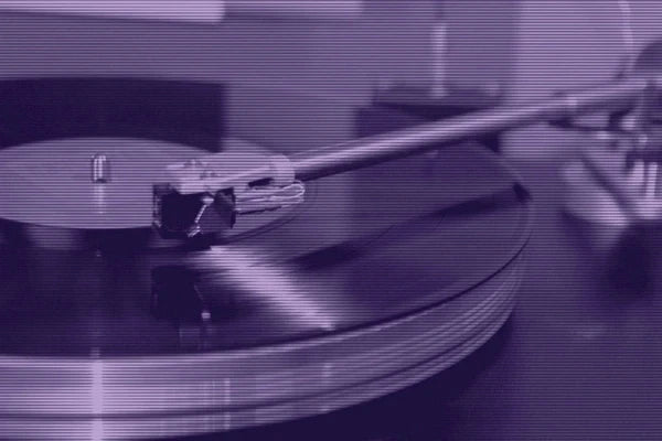 vinyl record spinning on a turntable