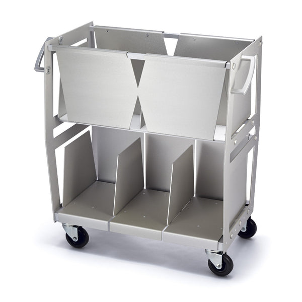 Silver rolling cart designed exclusively for storage of vinyl LPs