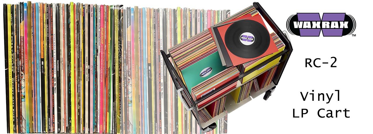 Vinyl record storage carts by Wax Rax roll your record albums to the turntable